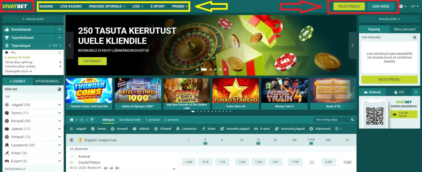 Vivatbet app: eelised mängijatele